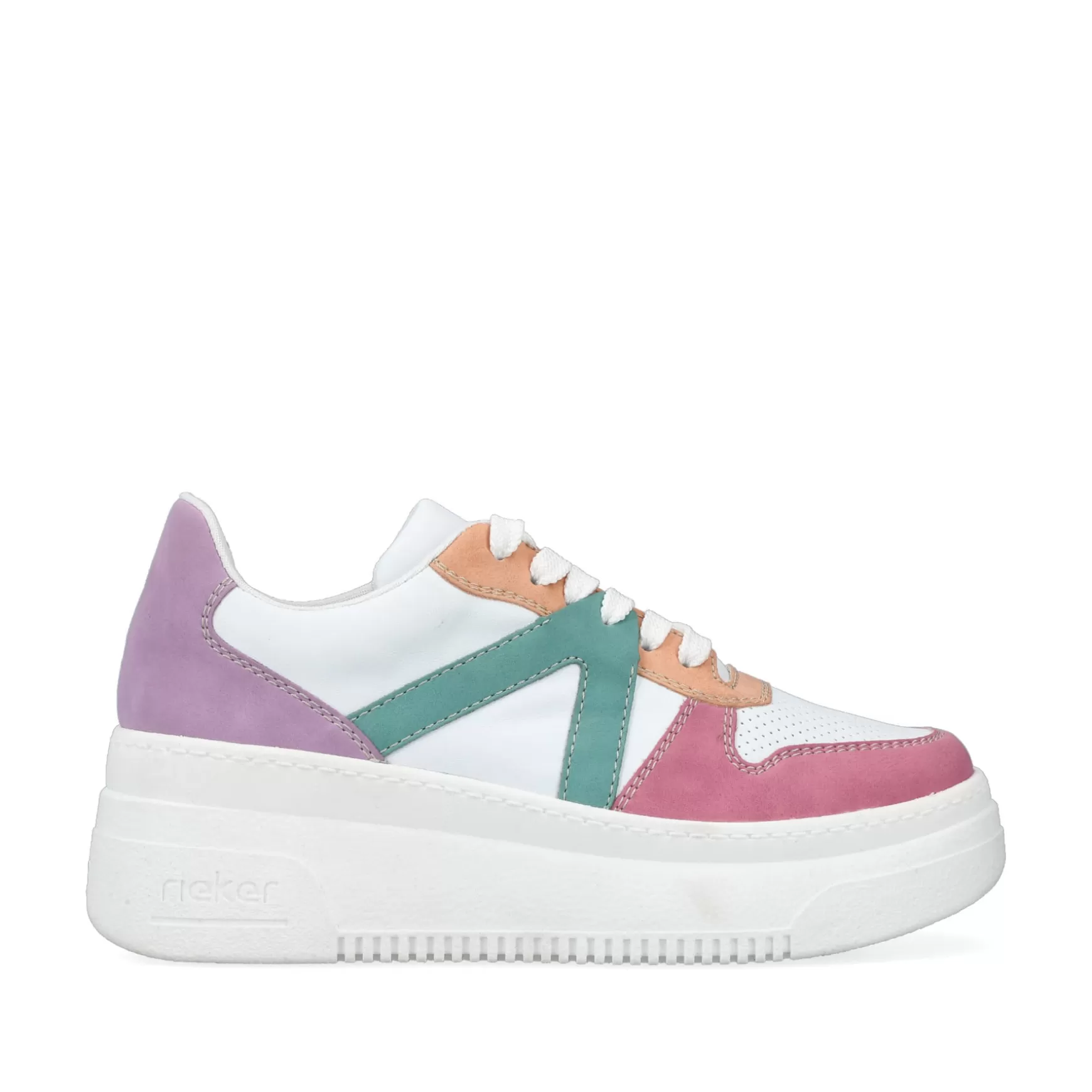 Women'S Sneaker Low Ice White-Multicolored-Rieker Flash Sale