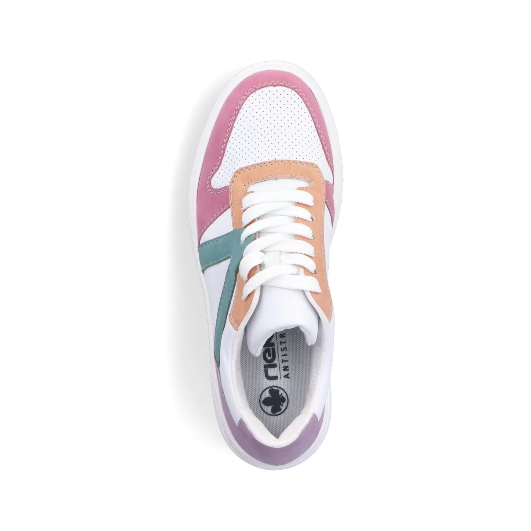 Women'S Sneaker Low Ice White-Multicolored-Rieker Flash Sale