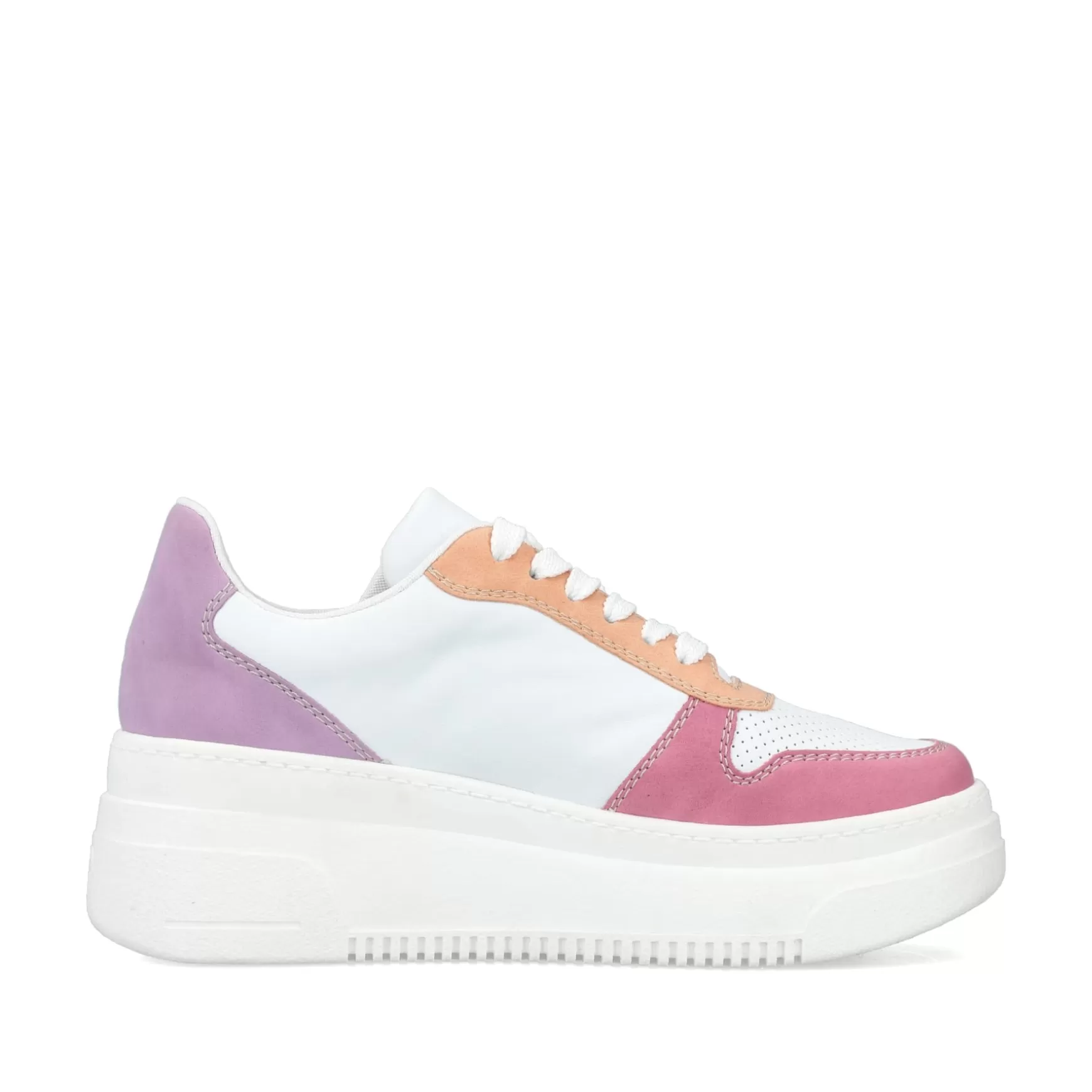 Women'S Sneaker Low Ice White-Multicolored-Rieker Flash Sale