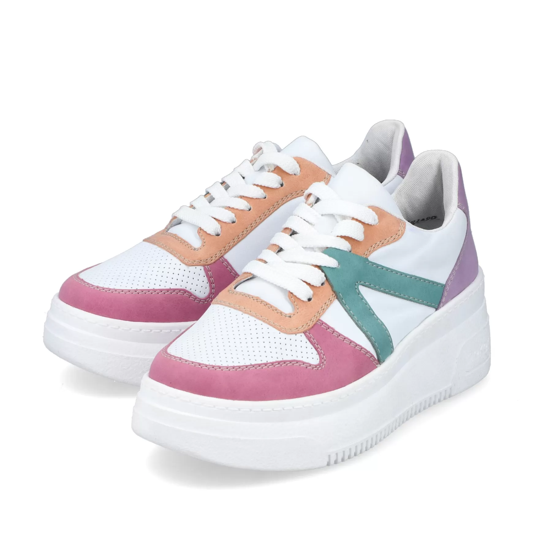 Women'S Sneaker Low Ice White-Multicolored-Rieker Flash Sale