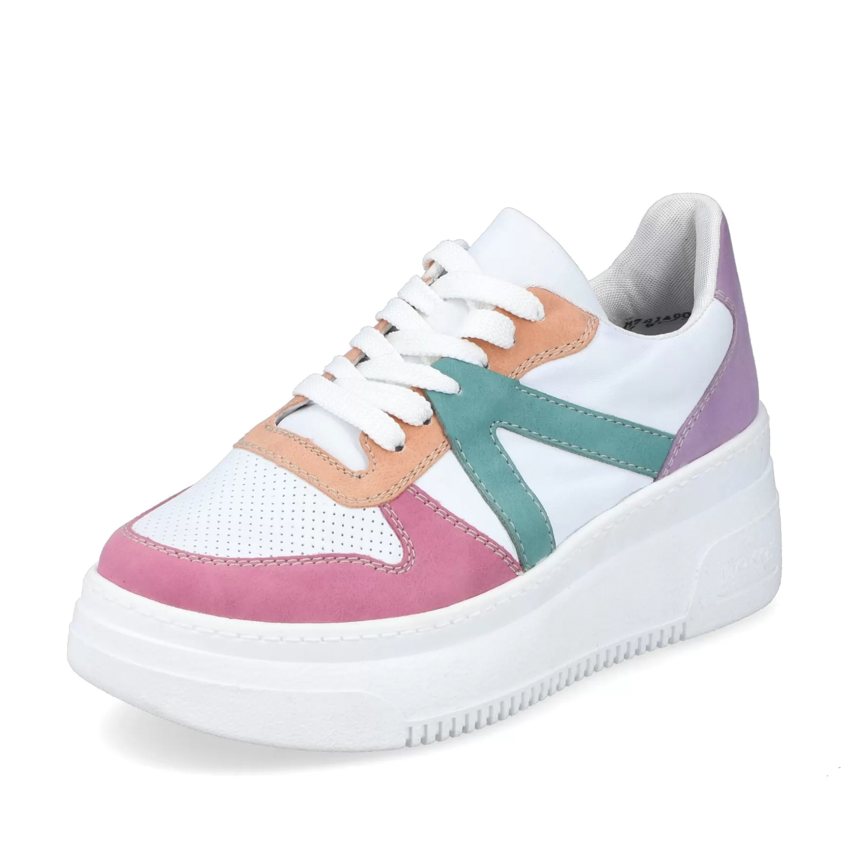 Women'S Sneaker Low Ice White-Multicolored-Rieker Flash Sale