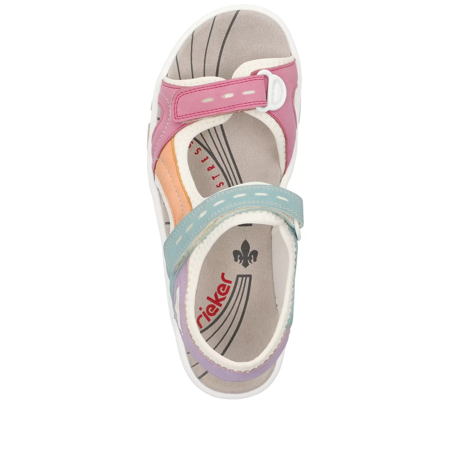 Women'S Trekking Sandals White-Multicolored-Rieker Outlet