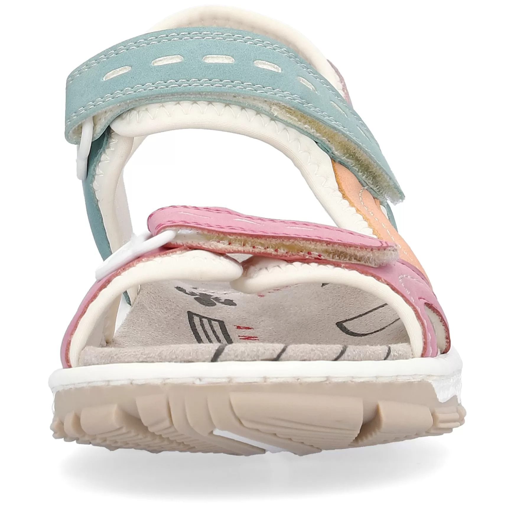 Women'S Trekking Sandals White-Multicolored-Rieker Outlet